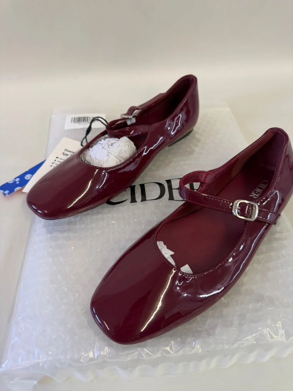 NWT. Cider Wine Patent Mary Jane Flats - Picture 2 of 3